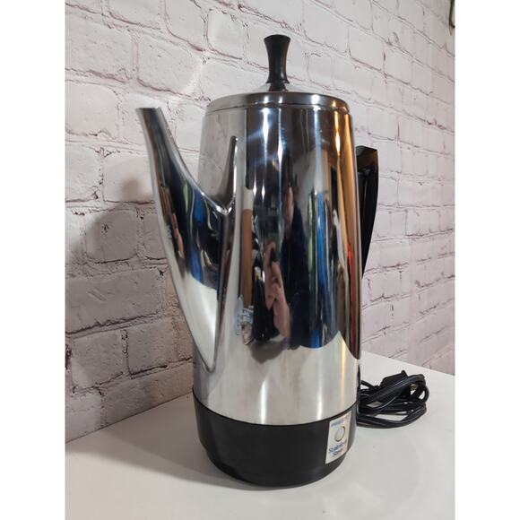 Vtg Presto 12 Cup Stainless Steel Electric Coffee Percolator Model 0281105 Retro - Picture 2 of 14